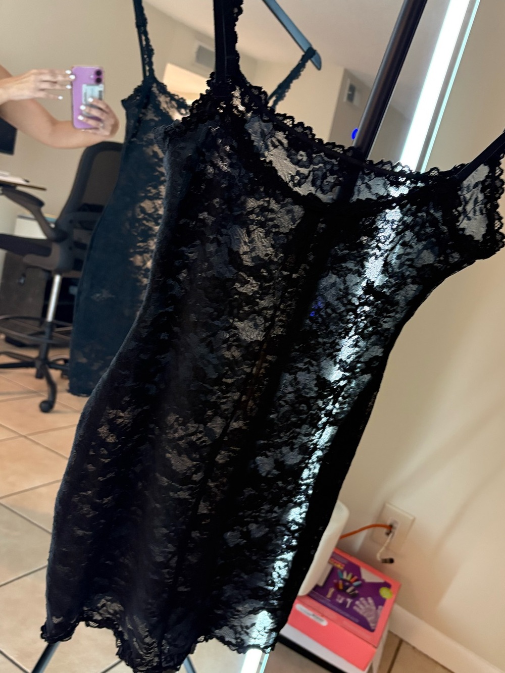 SKIMS STRETCH LACE INTIMATES SLIP DRESS π€π₯ - Picture 6 of 9